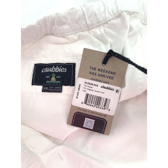 Chubbies “The Vannas” Original Stretch Shorts in White NWT – XXL 7” Inseam - Picture 4 of 5
